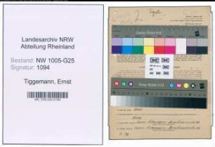Entnazifizierung Ernst Tiggemann , geb. 06.08.1880 (Drogist)