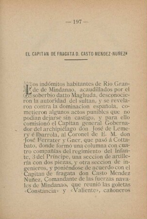 El Capitan de Fragata D. Casto Mendez-Nunez
