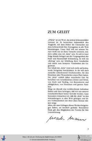 Zum Geleit.