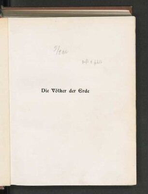 Abt. 1, Bd. 1: Die Erde in Einzeldarstellungen