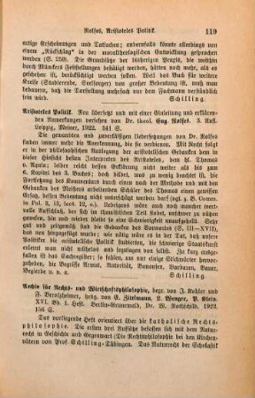 119 [Rezension] Aristoteles, Politik