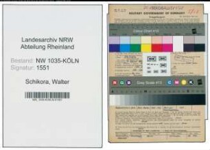 Entnazifizierung Walter Schikora , geb. 11.02.1904 (Markscheider)