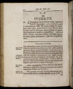 Tit. IV. De Injuriis. - Tit. V. De Obligationibus, quæ Quasi Ex Delicto Nascuntur.