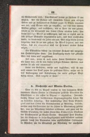 Nachricht aus Maria-Dorfen