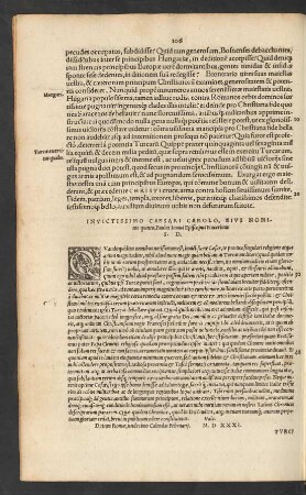 Invictissimo Caesari Carolo ... Paulus Iovius Episcopus Nucerinus S. D.