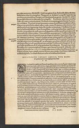 Invictissimo Caesari Carolo ... Paulus Iovius Episcopus Nucerinus S. D.
