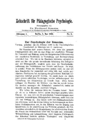 Zur Psychologie der Examina