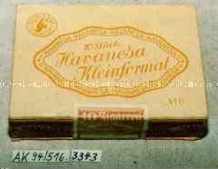 Pappschachtel für Zigarren "10 Stück Havanesa Kleinformat HAVANESA KESSING UND THIELE CIGARILLOS" mit Inhalt