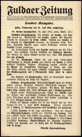Ausgabe vom Donnerstag, den 10. Juni 1915.
