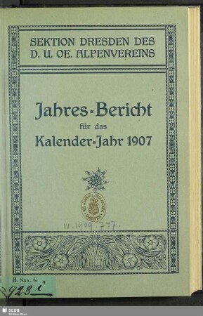1907(1908): Jahresbericht : für die Kalenderjahre ..