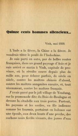Quinze cents hommes silencieux...