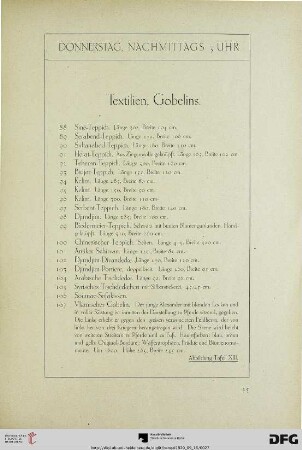 Textilien, Gobelins (Nr. 88-108)