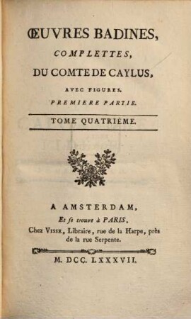 Œuvresbadines, Complettes Du Comte Caylus : Avec Figures, 4