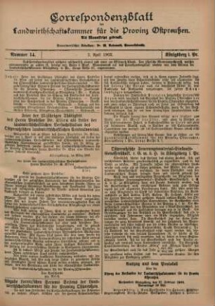 Nummer 14. 2. April 1902.