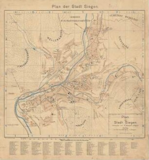 Plan der Stadt Siegen