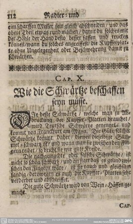 Cap. X. Wie die Schwärtze beschaffen seyn müsse.