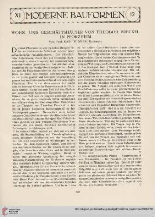 Wohn- und Geschäftshäuser von Theodor Preckel in Pforzheim