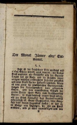 Der Monat Jänner oder Eismonat.