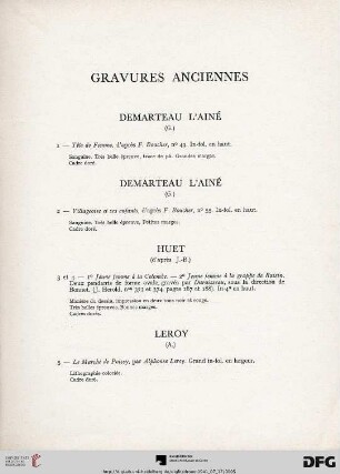 Gravures anciennes (Nr. 1-5)