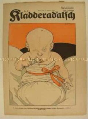 Satirezeitschrift "Kladderadatsch" zur Regierungskrise in Deutschland (Titelkarikatur)