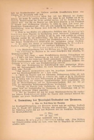 4. Verwaltung des Provinzial-Verbandes von Pommern
