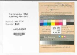 Entnazifizierung Egbert Happe , geb. 27.07.1915 (Arzt)