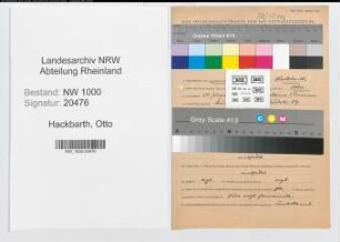 Entnazifizierung Otto Hackbarth, geb. 24.06.1904 (Verw.Beamter)