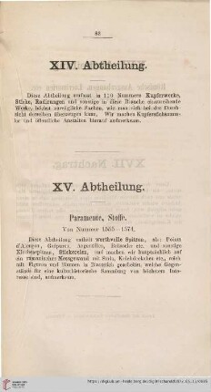XIX. Abtheilung