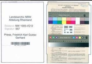 Entnazifizierung Friedrich Karl Gustav Gerhard Priess , geb. 21.10.1906 (Versicherungsangestellter)