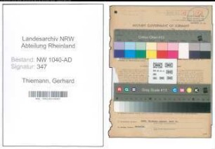 Entnazifizierung Gerhard Thiemann , geb. 04.11.1897 (Landwirt)