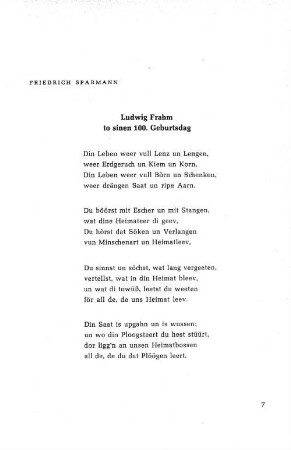 Ludwig Frahm to sinen 100. Geburtsdag