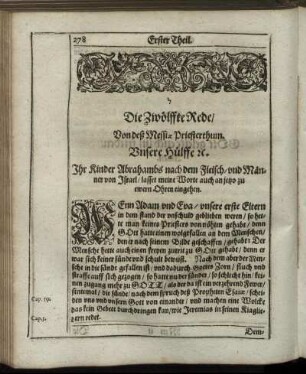 Die Zwölffte Rede, Von deß Messiae Priesterthum