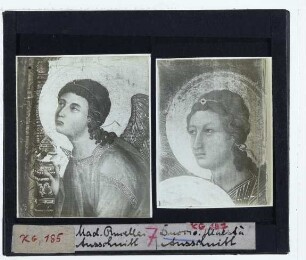 Duccio, Madonna Rucellai (Florenz Uffizien 00284543),Duccio, Maestà (Siena Dommuseum) : Vergleich Engelköpfe