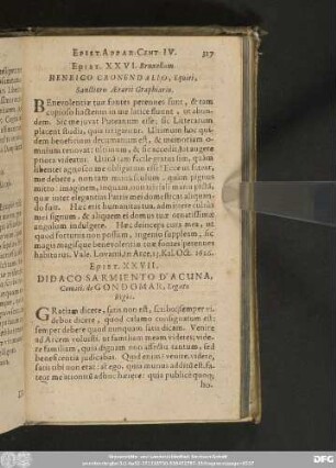 Epist. XXVI. Bruxellam. Henrico Cronendalio, Equiti, Sanctioris Aerarii Graphiario.