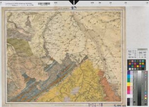 Rheinprovinz Westfalen (Provinz) geologische Karte der Rheinprovinz und der Provinz Westfalen auf Grundlage der v. Dechenschen Geologischen Karte und der Königlichen Generalstabs Karte 18. Sektion Aachen