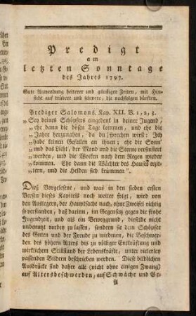1-13, Predigt am letzten Sonntage des Jahres 1797.