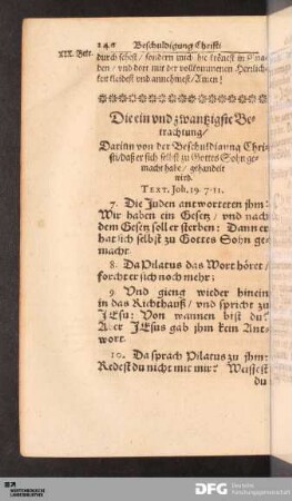 Die ein und zwantzigste Betrachtung [...].