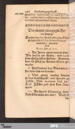 Die ein und zwantzigste Betrachtung [...].