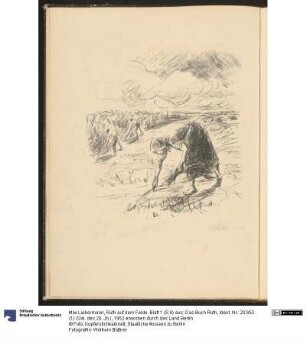 Ruth auf dem Felde. Blatt 1 (S.6) aus: Das Buch Ruth