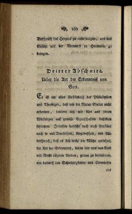 Dritter Abschnitt. Ueber die Art der Erkenntniß von Gott.