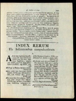 Index Rerum His Institutionibus comprehensarum