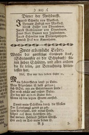 Zwey erbauliche Lieder, [...]