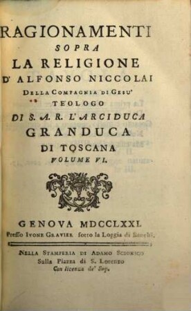 Ragionamenti Sopra La Religione, 6