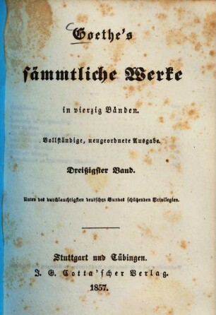 Goethe's sämmtliche Werke : in vierzig Bänden. 30., Winckelmann ...
