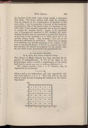 II. On magic squares.
