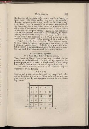 II. On magic squares.