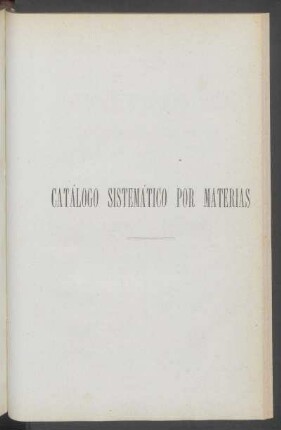 Catálogo sistemático por materias