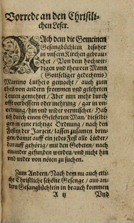 Geistliche Lieder D. M. Luth. Vnd anderer frommen Christen : nach ordnung der jarzeit, mit collecten vnd gebeten