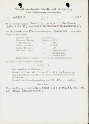 Linder, Franz