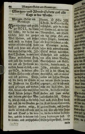 Morgen- und Abend-Gebete auf alle Tage in der Woche.